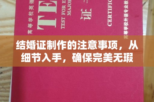 扬中结婚证制作的注意事项，从细节入手，确保完美无瑕