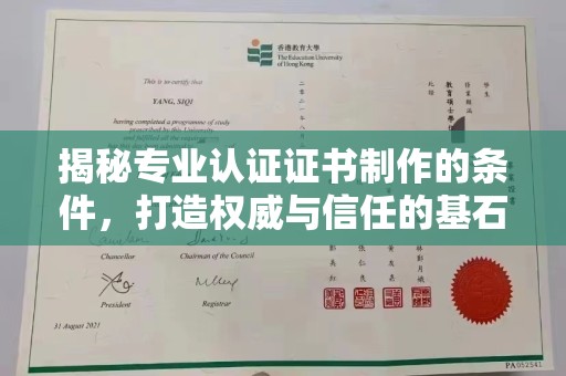 扬中揭秘专业认证证书制作的条件，打造权威与信任的基石